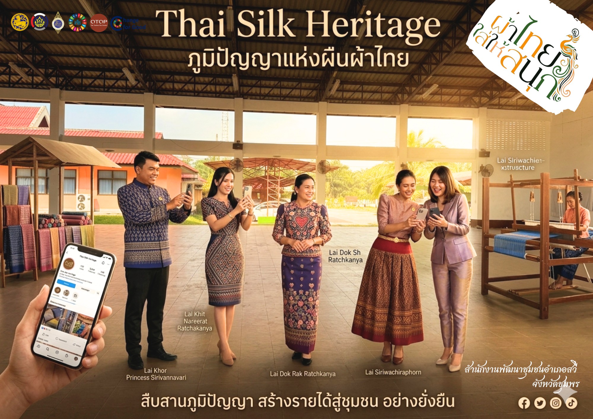 สำนักงานพัฒนาชุมชนอำเภอสวี  ประชาสัมพันธ์ "ผ้าไทยใส่ให้สนุก"