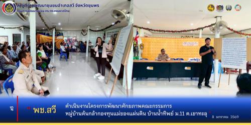 พช.สวี ขับเคลื่อนโครงการพัฒนาศักยภาพคณะกรรมการหมู่บ้านต้นกล้ากองทุนแม่ของแผ่นดิน